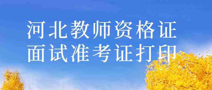 河北教師資格證面試準考證