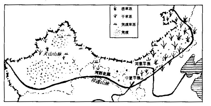 西北地區示意圖